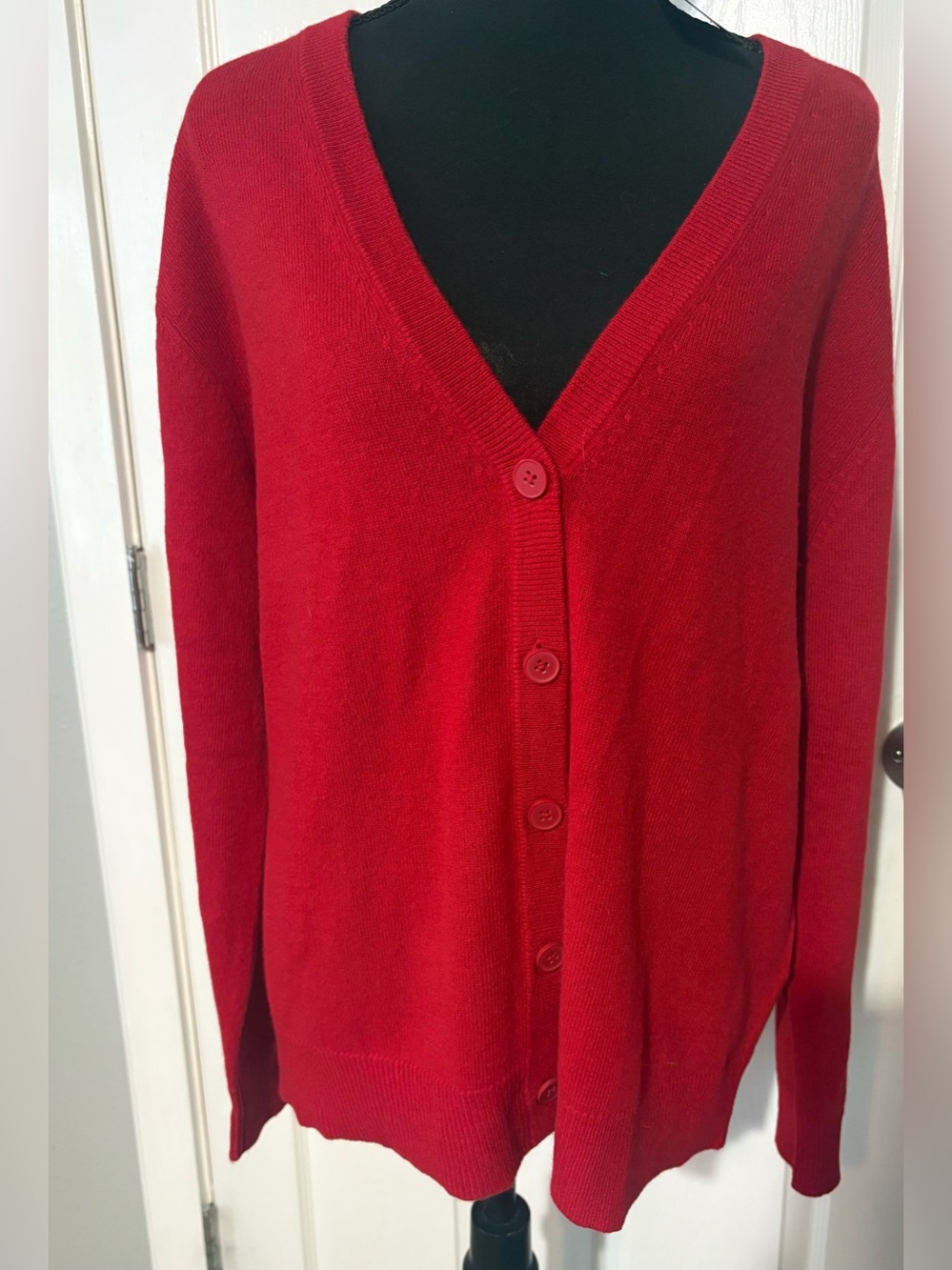 Charter Club Luxury 100% Cashmere V-Neck Cardigan Sweater Red SZ XL NWT